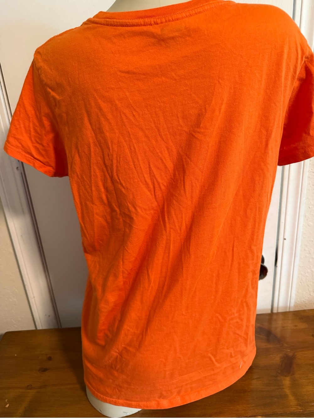 Women's Orange Short-Sleeve Pumpkin Face Tee - Picture 3 of 4